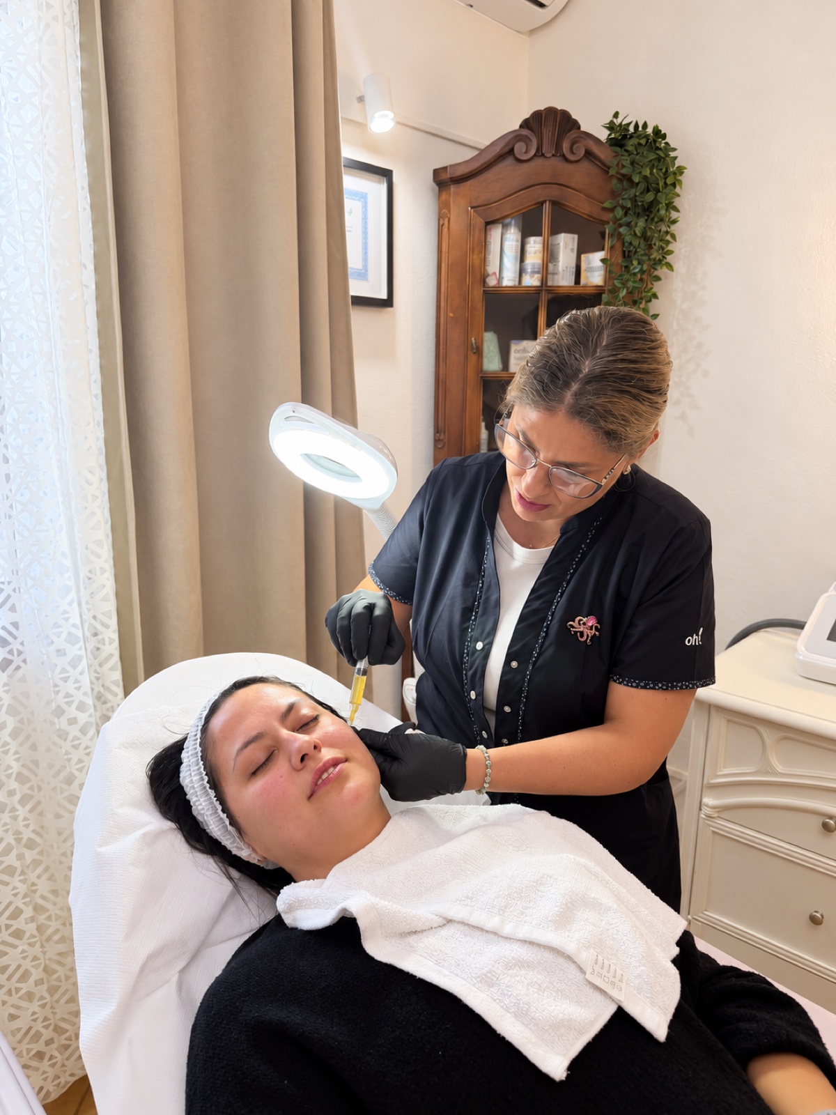 Dr Ardaist during a session at her practice